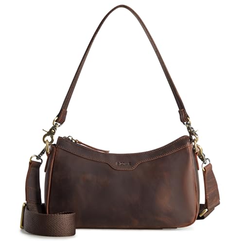 S-ZONE Leather Shoulder Bag for Women Small Crossbody Bags Hobo Purses with 2 Straps | Backpacks4Less