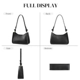 S-ZONE Leather Shoulder Bags for Women Small Shoulder Purse Handbags Clutch Hobo Bag Cute Purses