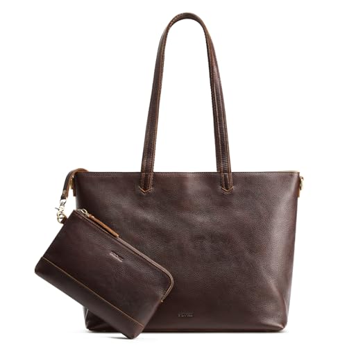 S-ZONE Leather Tote Bag for Women Large Shoulder Bag Work Top Handle Handbag Satchel Purse 2Pcs Set | Backpacks4Less