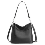 S-ZONE Leather Tote Bag for Women Medium Crossbody Handbags Shoulder Hobo Purse with 2 Removable Straps, Black | Backpacks4Less