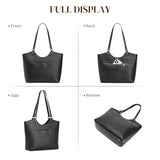 S-ZONE Leather Tote Bag for Women Work Travel Shoulder Bags Designer Purses with Zipper