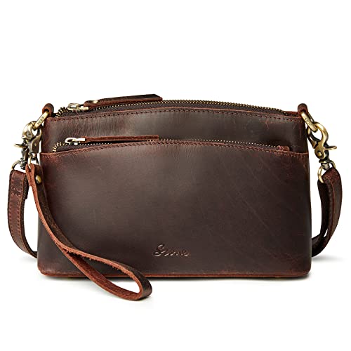 S-ZONE Small Genuine Leather Crossbody Bags for Women Purse and Handbag Wristlet | Backpacks4Less