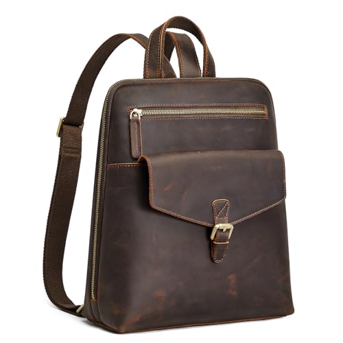 S-ZONE Small Leather Backpack Purse for Women Vintage Casual Daypacks Travel Rucksack Handbag | Backpacks4Less