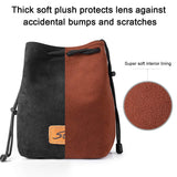 S - ZONE Soft Camera Bag DSLR Insert Handbag Drawstring Lens Case Compatible with Canon Nikon Sony