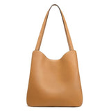 S-ZONE Soft Genuine Leather Tote Bag for Women Shoulder Handbag with Zipper Purses with Bottom Metal Rivets (brown) | Backpacks4Less