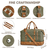 S - ZONE Weekender Bag for Men Canvas Duffle Large Weekend Overnight Travel Carry On Tote Bag with Shoe Compartment (Army Green)