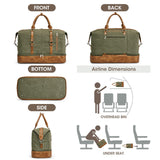 S - ZONE Weekender Bag for Men Canvas Duffle Large Weekend Overnight Travel Carry On Tote Bag with Shoe Compartment (Army Green)