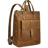 S-ZONE Women Genuine Leather Backpack Purse Retro Top-handle Bags Vintage Totes Casual Daypack