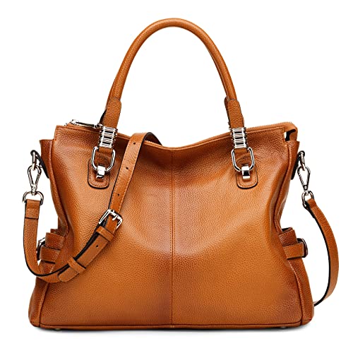 S-ZONE Women Genuine Leather Handbag Shoulder Purse Satchel Tote Crossbody Bag | Backpacks4Less