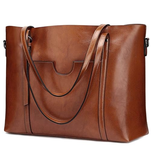 S-ZONE Women Genuine Leather Top Handle Satchel Daily Work Tote Shoulder Bag | Backpacks4Less