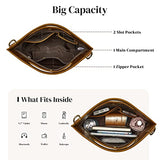S-ZONE Women Vintage Genuine Leather Crossbody Bag Distressed Foldable Clutch Top Handle Handbag Purse