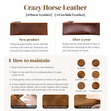 S-ZONE Women Vintage Genuine Leather Crossbody Bag Distressed Foldable Clutch Top Handle Handbag Purse
