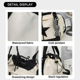 SAANG & JAT Star Messenger Bag, Vintage Star Tote Bag Y2K, Cute Aesthetic Crossbody Bag For Women, Fashion Shoulder Bag For Travel Bags (White), Large