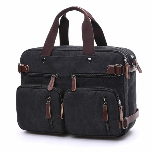 Saddhu Laptop Tote Bag for Women Men, Black, 16 Inch