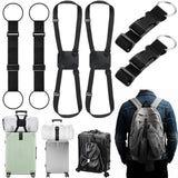 Sadnyy 6 Pack Luggage Straps for Suitcases, Adjustable Travel Belt to Add a Bag, Suitcase Connector Straps for Carry on Luggage Bungee Elastic Travel Accessories with Backpack Attachment (Novel Style)