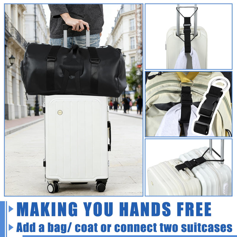 Sadnyy 6 Pack Luggage Straps for Suitcases, Adjustable Travel Belt to Add a Bag, Suitcase Connector Straps for Carry on Luggage Bungee Elastic Travel Accessories with Backpack Attachment (Novel Style)