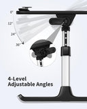 SAIJI Height & Angle Adjustable Laptop Stand for Bed, Lap Desk Bed Tray Table, Light Weight Foldable Portable Laptop Table for Couch Sofa Chair Floor Desk for Adults, Kids (52*30cm Black)