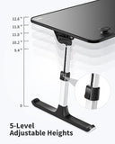SAIJI Height & Angle Adjustable Laptop Stand for Bed, Lap Desk Bed Tray Table, Light Weight Foldable Portable Laptop Table for Couch Sofa Chair Floor Desk for Adults, Kids (52*30cm Black)