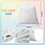 Saintrygo 12 Pieces 12/6 Pcs Tie Dye Cotton Drawstring Bags Sublimation Blank Backpack White Canvas Bags Kid DIY Items for Party Favors (White)