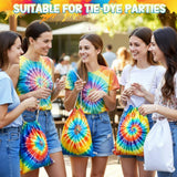 Saintrygo 12 Pieces 12/6 Pcs Tie Dye Cotton Drawstring Bags Sublimation Blank Backpack White Canvas Bags Kid DIY Items for Party Favors (White)