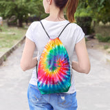 Saintrygo 12 Pieces 12/6 Pcs Tie Dye Cotton Drawstring Bags Sublimation Blank Backpack White Canvas Bags Kid DIY Items for Party Favors (White)