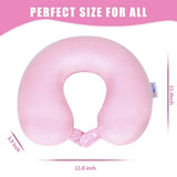 SAIREIDER Travel Neck Pillow 100% Pure Memory Foam Airplane Pillow for Head Support,Soft Adjustable Pillow for Plane, Car & Home Recliner (Pink)