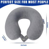 SAIREIDER Travel Pillows for Sleeping Airplane 100% Pure Memory Foam Neck Pillow for Airplanes Washable Cover(Grey)