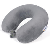 SAIREIDER Travel Pillows for Sleeping Airplane 100% Pure Memory Foam Neck Pillow for Airplanes Washable Cover(Grey)