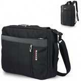 SAKOS Flash 3 in 1 Laptop Bag, 15.6 Inch Convertible Messenger, Shoulder Bag & Backpack, Water RepellentTravel Bag, Professional Work Bag for Men & Women, Briefcase with Laptop Compartment - Black