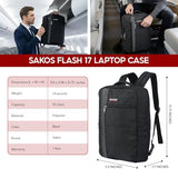 SAKOS Flash 3 in 1 Laptop Bag, 15.6 Inch Convertible Messenger, Shoulder Bag & Backpack, Water RepellentTravel Bag, Professional Work Bag for Men & Women, Briefcase with Laptop Compartment - Black