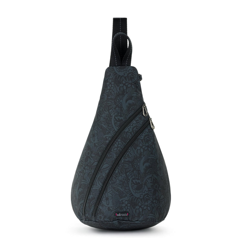 Sakroots On The Go Large Sling Backpack in Eco - Twill, Convertible Crossbody Bag, Black Spirit Desert