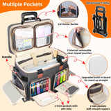 Sambois Rolling Teacher Tote Bag with Detachable Trolley, Wheeled Teacher Bag with Padded Laptop Compartment for up to 15.6 Inch, Multifunctional Rolling Briefcase for Teaching& Office (Elegant Gray)