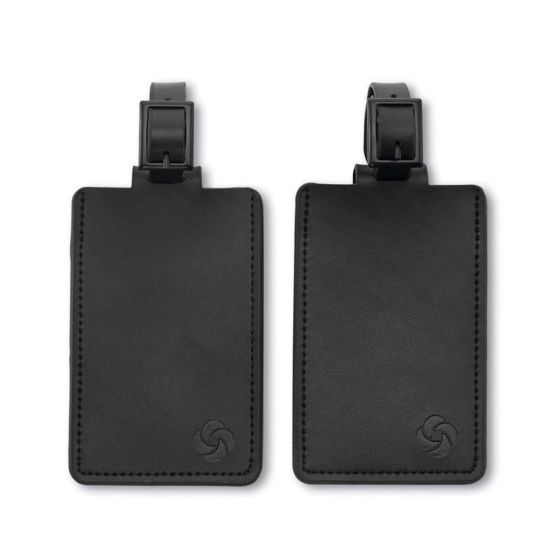 Samsonite 2 - Pack Leather Luggage ID Tag, Black Logo, One Size