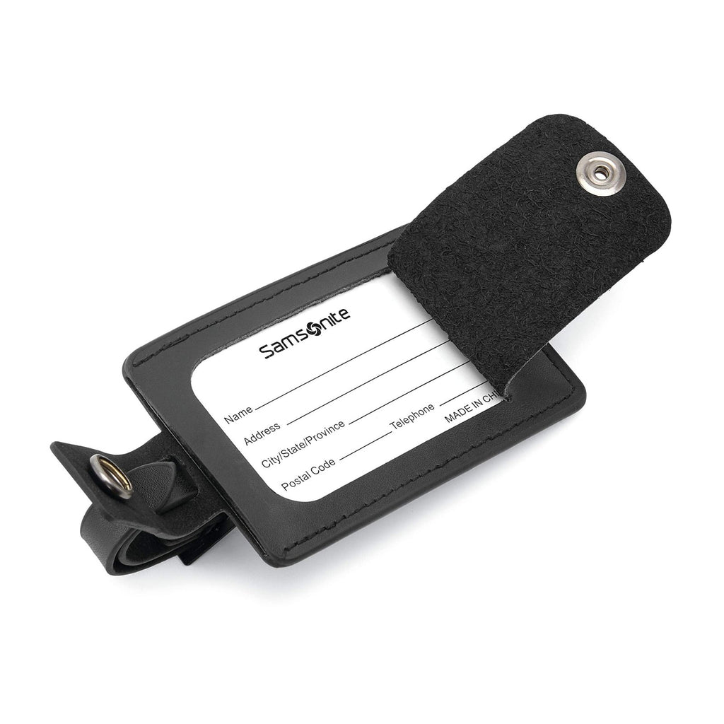 Samsonite 2 - Pack Leather Luggage ID Tag, Black Logo, One Size