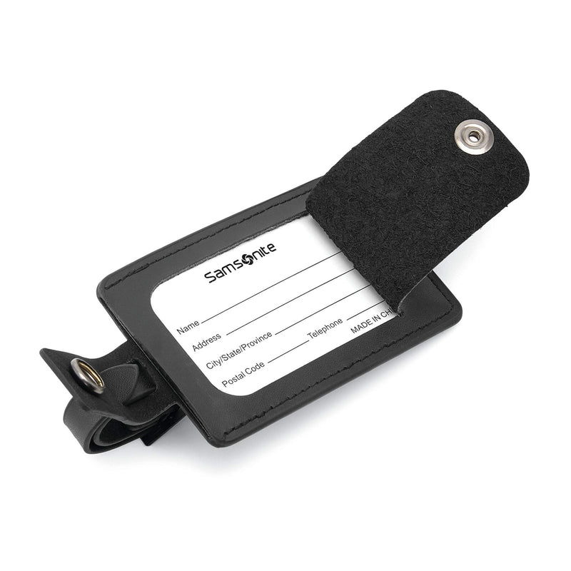 Samsonite 2 - Pack Leather Luggage ID Tag, Black Logo, One Size
