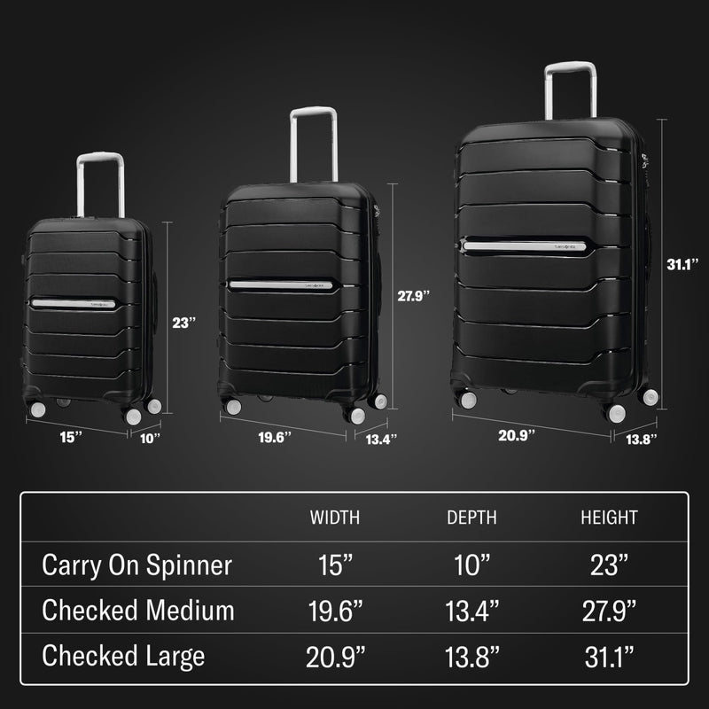Samsonite Freeform 24 - Inch Medium Luggage with Dual 360° Spinner Wheels - Checked Suitcase - TSA Lock, Airline - Approved - Lightweight Durable Polypropylene Expandable Hardshell - Navy