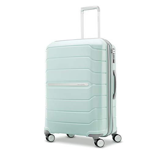 Samsonite Freeform Hardside Expandable with Double Spinner Wheels, Mint Green, Checked-Medium 24-Inch | Backpacks4Less