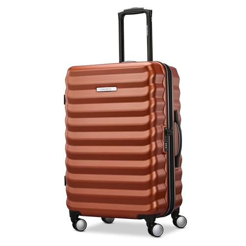 Samsonite Hard-Sided 24-Inch Lightweight Checked Medium Expandable Element Suitcase: Durable, 360° Spinner Wheels, Adjustable | Backpacks4Less