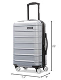 Samsonite Omni 2 Global Carry - On Spinner Luggage - Compact Size For International Travel - Airline - Approved - Features Expandable Polycarbonate Shell, 360° Wheels, USB Power Hub - Silver