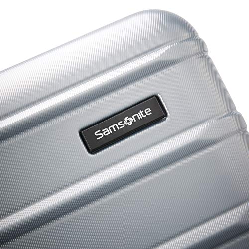 Samsonite Omni 2 Global Carry - On Spinner Luggage - Compact Size For International Travel - Airline - Approved - Features Expandable Polycarbonate Shell, 360° Wheels, USB Power Hub - Silver