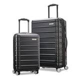 Samsonite Omni 2 Hardside 2 Piece Set - Includes Global Carry-On & Medium Checked Suitcases - 360° Dual Spinner Wheels - Integrated TSA Lock & Expansion - Amazon Exclusive - Midnight Black