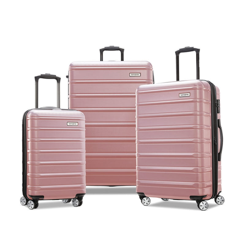 Samsonite Omni 2 Hardside 3 Piece Set - Includes Global Carry - On, Medium, & Large Checked Suitcases - 360° Dual Spinner Wheels - Integrated TSA Lock & Expansion - Amazon Exclusive - Rose Gold