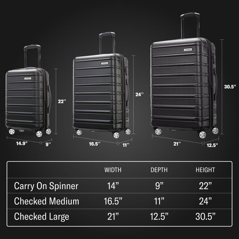 Samsonite Omni 2 Hardside Expandable Luggage with Spinner Wheels, 2 - Piece Set (19/24), Lagoon Blue