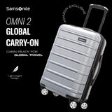 Samsonite Omni 2 International Carry - On Luggage with 360° Spinner Wheels - Scratch Resistant Hardshell - TSA, Airline - Approved - Expandable Polycarbonate Shell for Lightweight Travel - Rose Gold