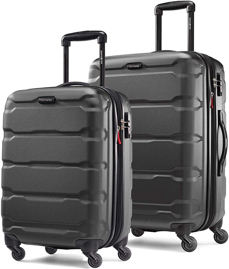 Samsonite Omni PC Hardside Expandable Luggage with Spinner Wheels, Black, 2 - Piece Set (20/24)