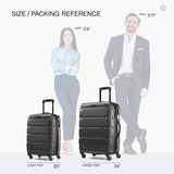 Samsonite Omni PC Hardside Expandable Luggage with Spinner Wheels, Black, 2 - Piece Set (20/24)