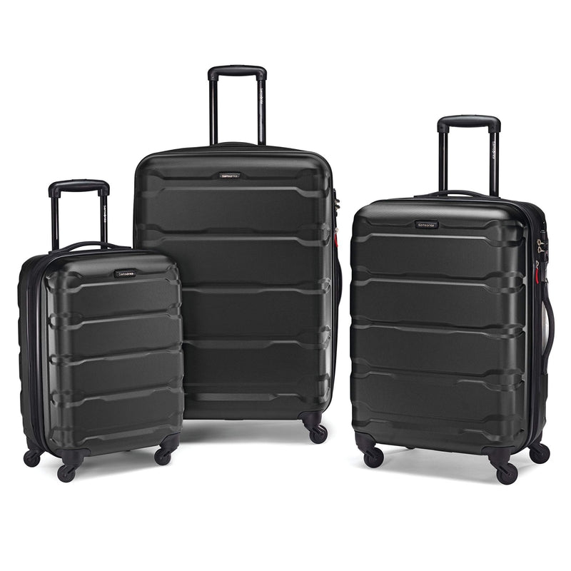 Samsonite Omni PC Hardside Expandable Luggage with Spinner Wheels, Black, 3 - Piece Set (20/24/28)
