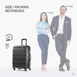 Samsonite Omni PC Hardside Expandable Luggage with Spinner Wheels, Black, Checked - Medium 24 - Inch