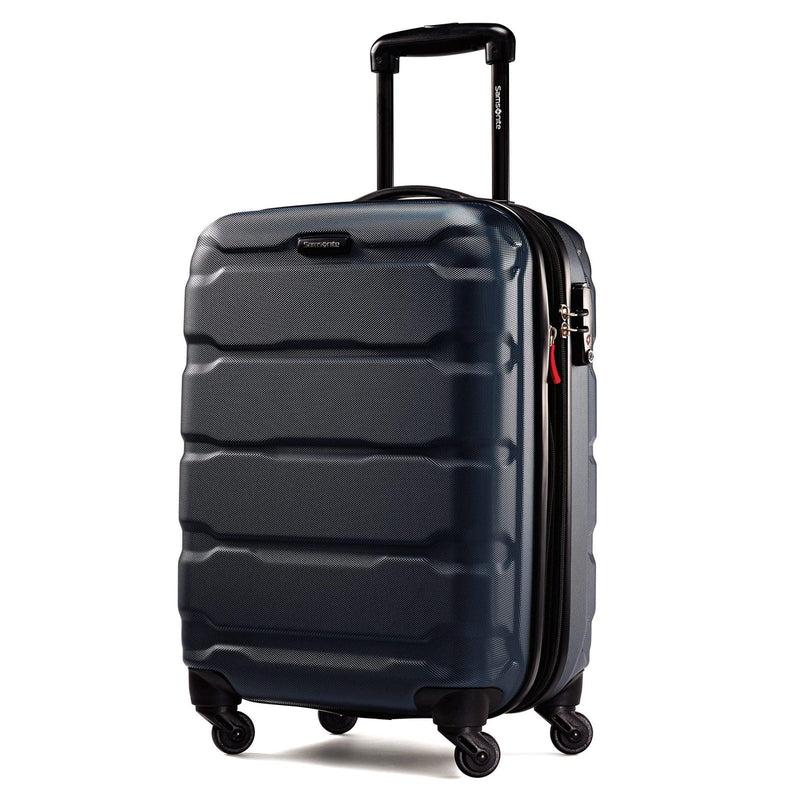 Samsonite Omni PC Hardside Expandable Luggage with Spinner Wheels, Navy, Checked - Large 28 - Inch