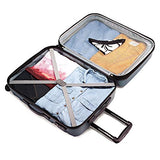 Samsonite Omni PC Hardside Expandable Luggage with Spinner Wheels, Navy, Checked-Medium 24-Inch